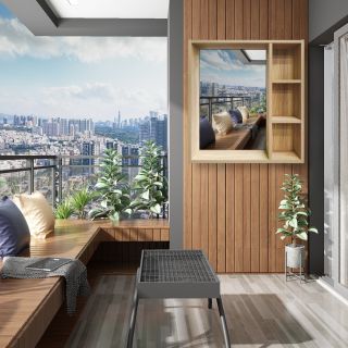 Зеркальный шкаф Runo Эко 55 универсальный (00-00001451)